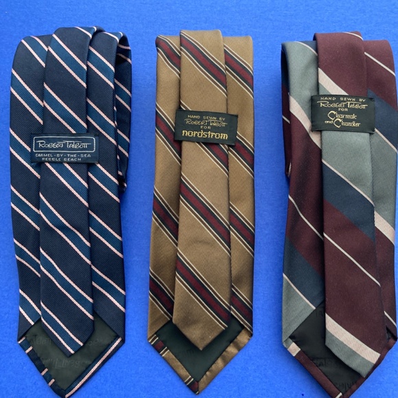 3 Robert Talbott Stripped Silk Ties Hand Sewn - Picture 2 of 3